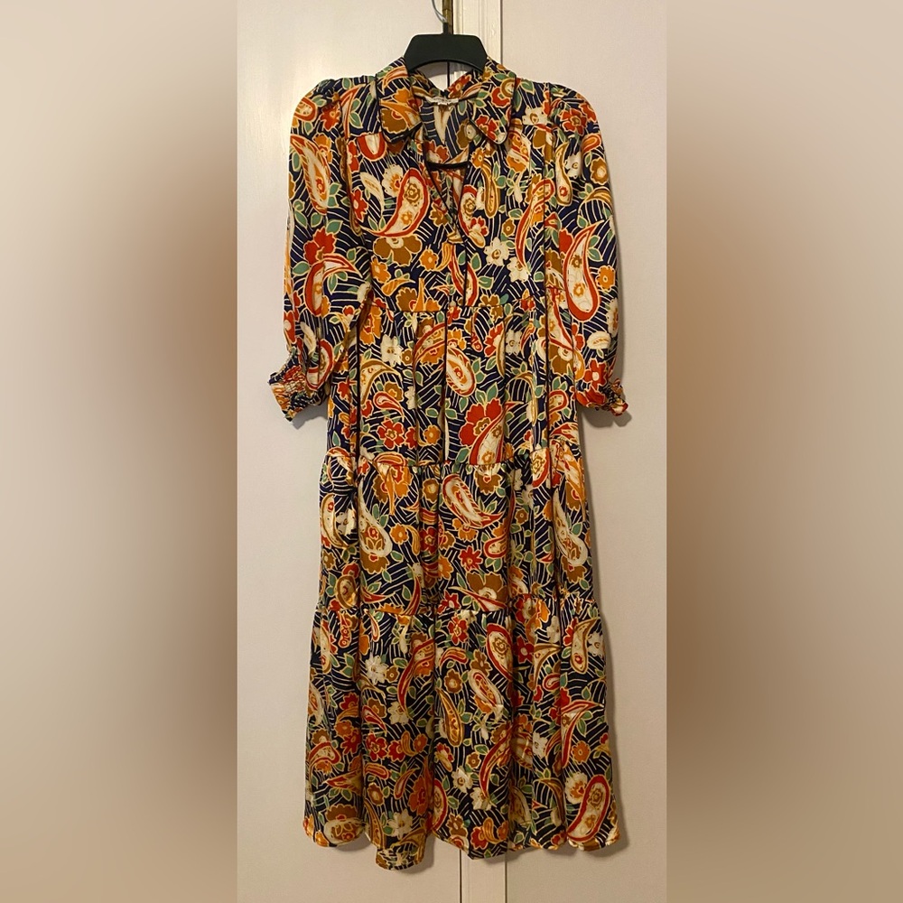 Umgee Multicolor Quarter Sleeve Midi Dress